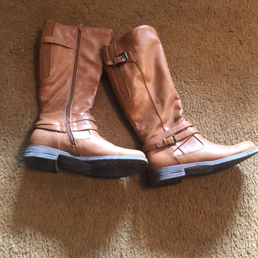 Tan leather like boots